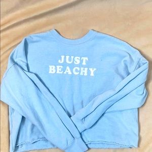 Light blue “Just Beachy” crop top